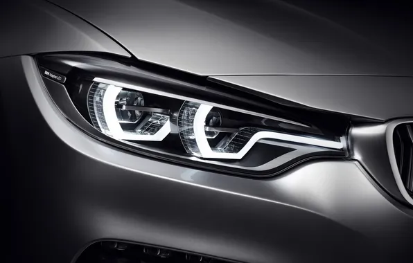 Картинка Concept, BMW, Coupe, Style, 2013, Silver, 4 series, Headlight