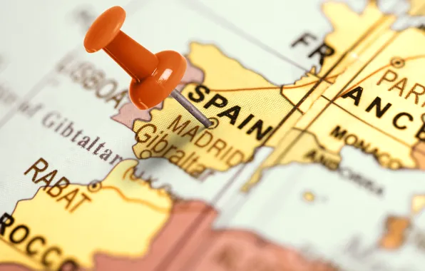 Spain, map, pin