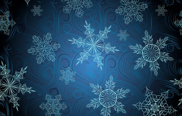 Картинка снежинки, фон, узор, текстура