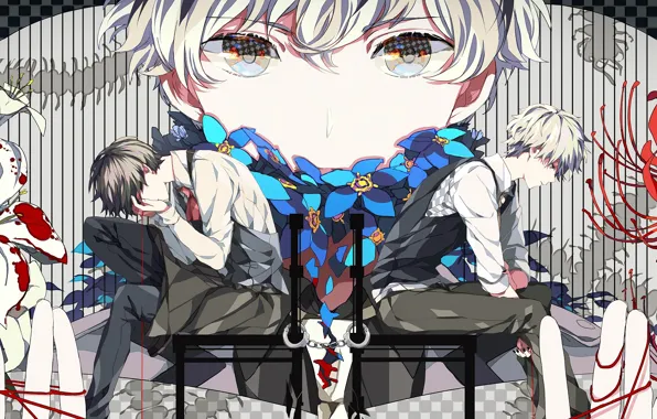 Взгляд, кровь, парень, Tokyo Ghoul, Токийский гуль, Канеки Кен