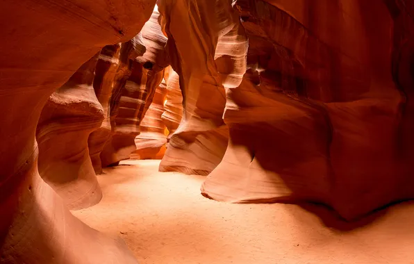 Картинка песок, природа, скалы, текстура, США, каньон Антилопы