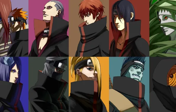 Маска, ухмылка, ниндзи, Itachi, akatsuki, ninja, Deidara, Sasori