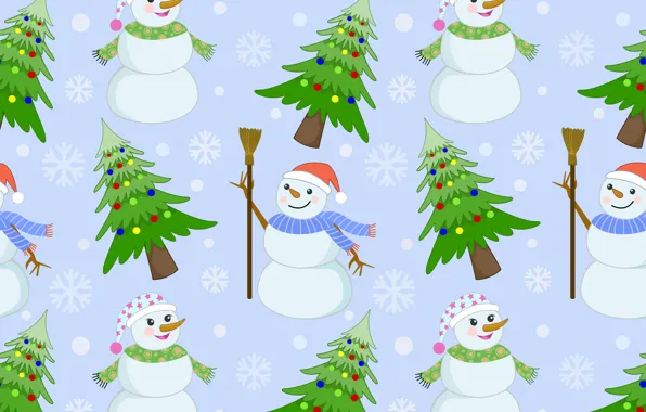 Картинка украшения, фон, узор, Новый Год, Рождество, снеговик, Christmas, background