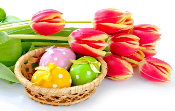 Картинка яйца, весна, пасха, тюльпаны, Easter