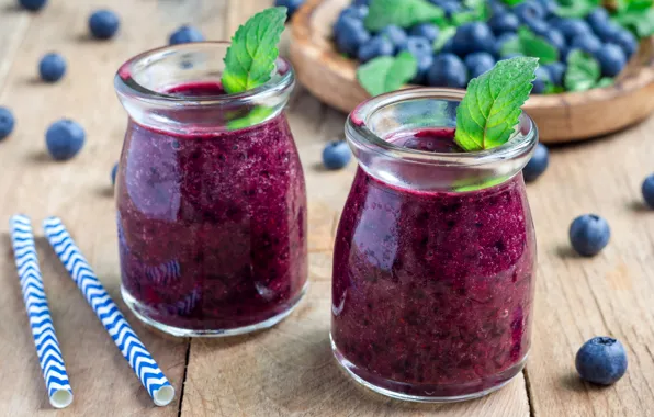 Черника, десерт, коктейли, сладкое