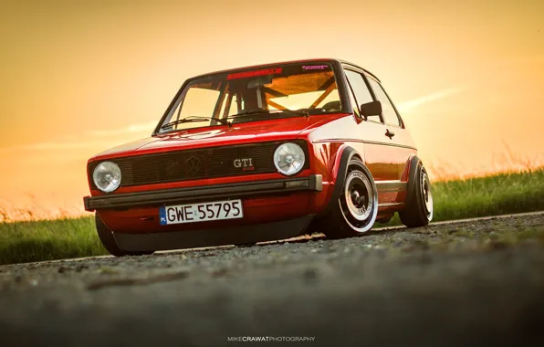 Красный, Авто, Volkswagen, Машина, Golf, Volkswagen Golf, Старый, Volkswagen Golf GTI