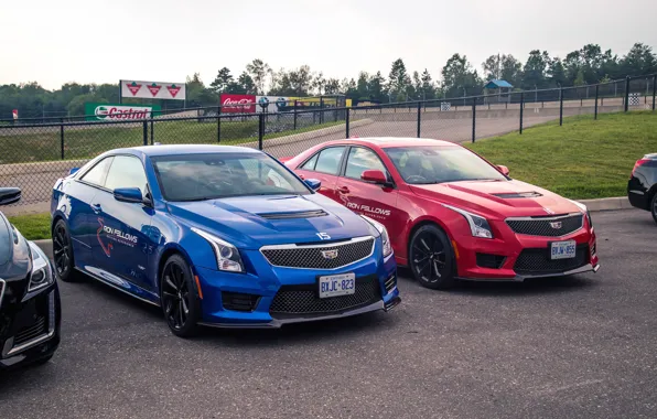 Car, машина, машины, Cadillac, тюнинг, стоянка, red, спереди