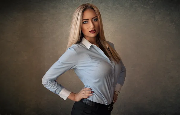 Девушка, милая, модель, Часы, блондинка, Обои, Портрет, Кулон