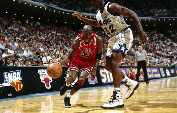Картинка Michael Jordan, баскетбол, болельщики, NBA, Майкл Джордан, баскетболисты, НБА, Orlando Magic