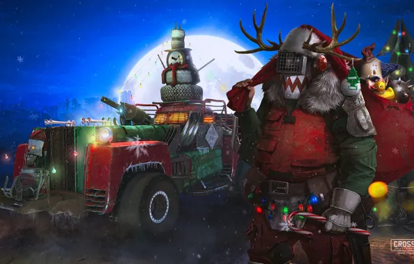 Транспорт, подарки, снеговик, crossout, New Year in Crossout