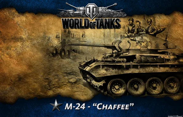 Картинка World of tanks, WoT, мир танков, легкий танк, Чаффи, M24 Chaffee