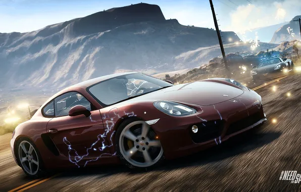 Картинка Porsche, ghost, Need for Speed, nfs, police, 2013, pursuit, Cayman S