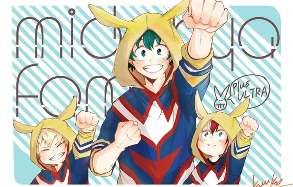 Арт, Boku no Hero Academia, Изуку, Шото, Моя геройская акадеимя, Бакуго