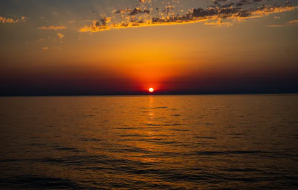 Море, пляж, небо, пейзаж, закат, грузия