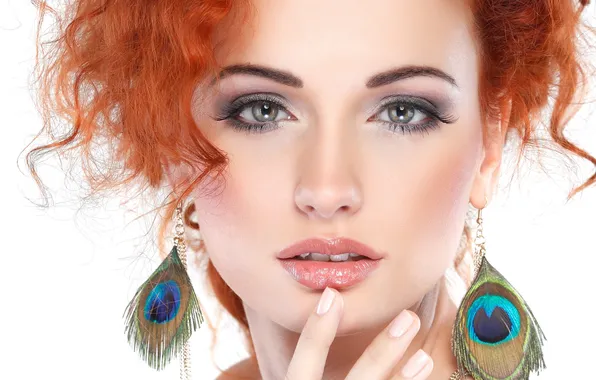 Model, redhead, makeup