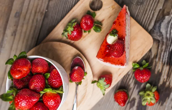 Картинка еда, клубника, пирожное, десерт
