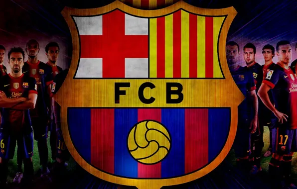 Картинка wallpaper, logo, football, Sport, FC Barcelona, players