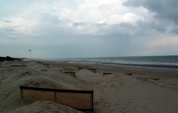 Beach, sea, clouds, sand, vacation, north sea