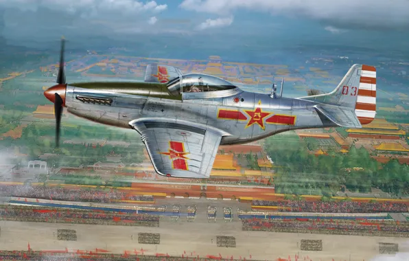 Картинка P-51, North American P-51 Mustang, ВВС Китая, Поршневой истребитель