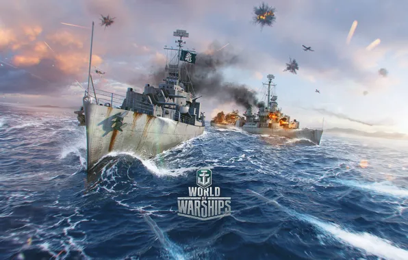 Корабль, бой, World of Warships, gearing, fletcher
