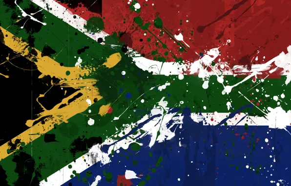 Картинка краски, флаг, Африка, ЮАР, flag