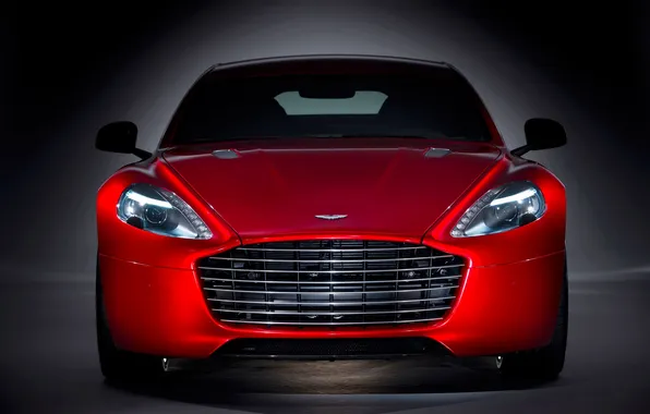 Картинка Aston Martin, Красный, Машина, Капот, Фары, Астон Мартин, Передок, Rapid