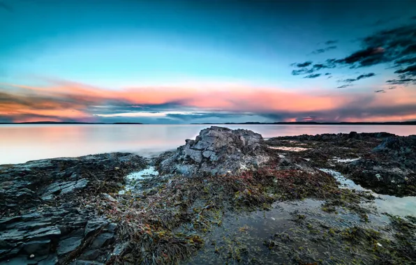 Картинка закат, побережье, вечер, Норвегия