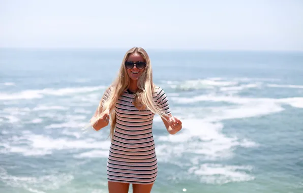 Картинка море, лето, девушка, радость, улыбка