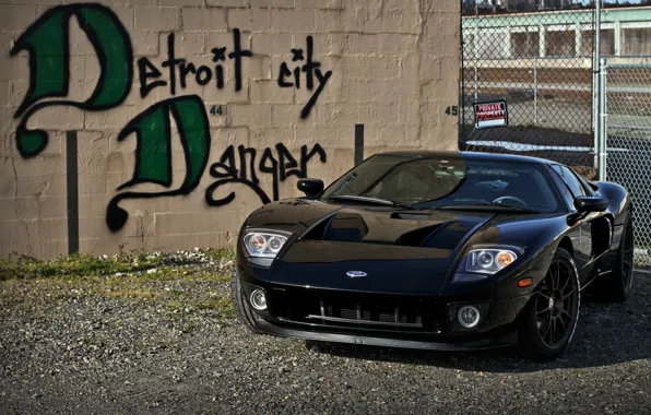 Картинка стена, чёрный, надпись, ограждение, wheels, ford, black, форд