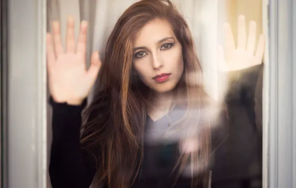 Взгляд, стекло, лицо, Anita