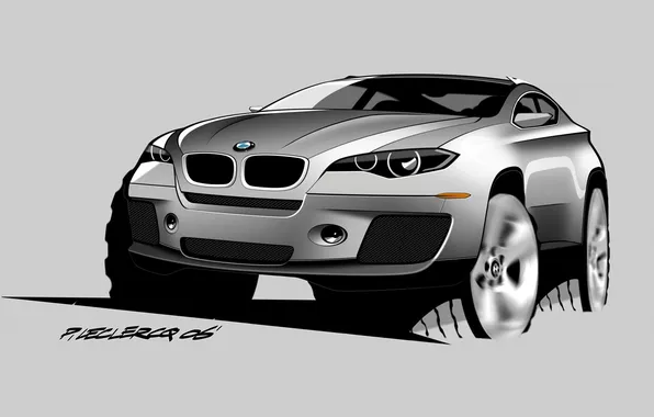 Рисунок BMW X1 2023 - дизайн скетчи джипа
