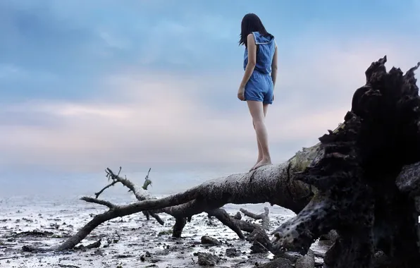 Девушка, деревья, настроение