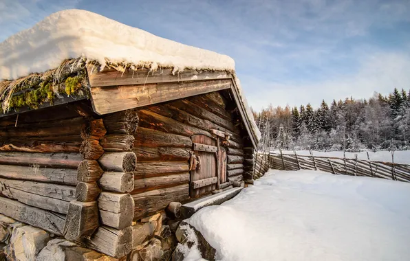 Зима, снег, дома