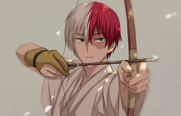 Арт, парень, стрелок, Boku no Hero Academia, Todoroki Shouto, Fanart From Pixiv