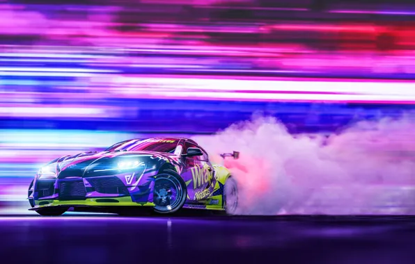 Авто, Спорт, Машина, Car, Render, Toyota Supra, Рендеринг, Drifting