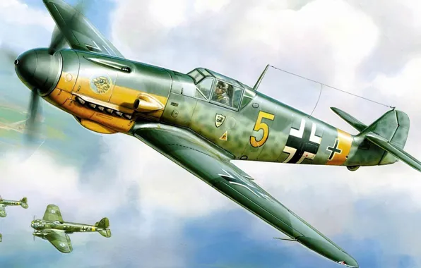 Messerschmitt, Люфтваффе, одномоторный поршневой истребитель-низкоплан, фронтовой истребитель, Bf 109F-2