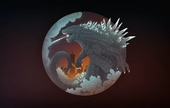 Рисунок, Fantasy, Годзилла, Арт, Art, Godzilla, Illustration, Monsters