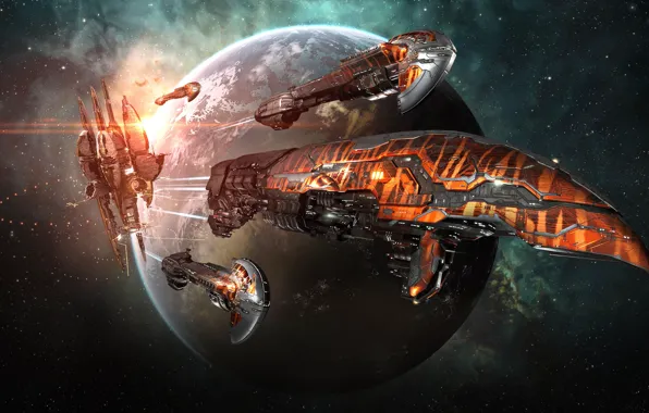 Космос, планета, станция, space, космический корабль, station, eve online, space ship