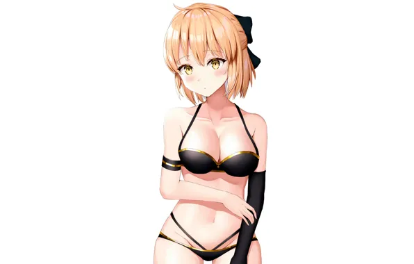 Girl, sexy, cleavage, boobs, anime, beautiful, short hair, pretty