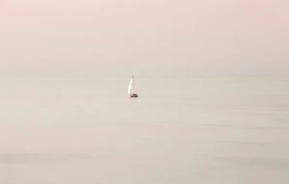 Море, лодка, парус