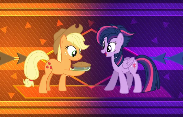 Фон, девочки, пара, пони, My Little Pony