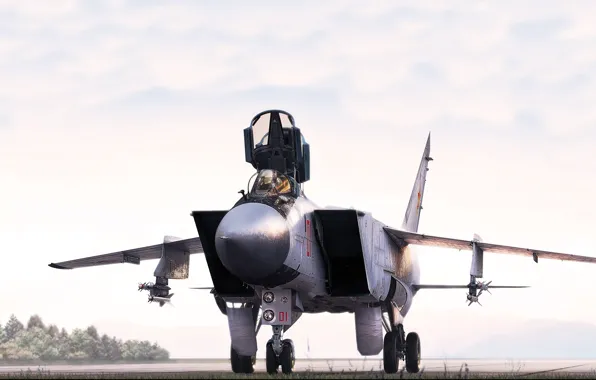 Картинка Истребитель, MiG, МиГ, ВВС, Перехватчик, ВВС России, Foxhound, МиГ-31