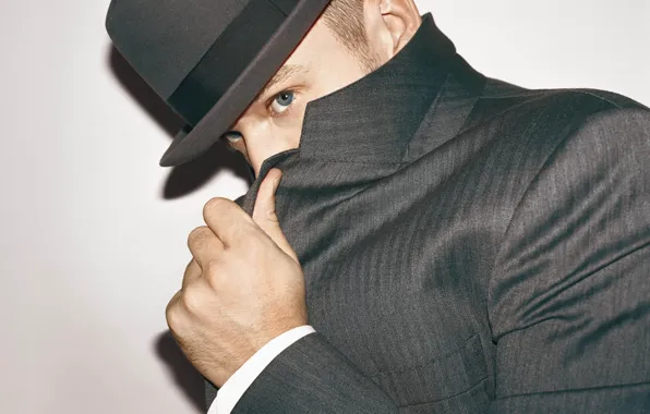 Картинка глаза, шляпа, мужчина, парень, актёр, пиджак, певец, танцор, композитор, продюсер, Justin Timberlake, Джастин Тимберлейк, не …