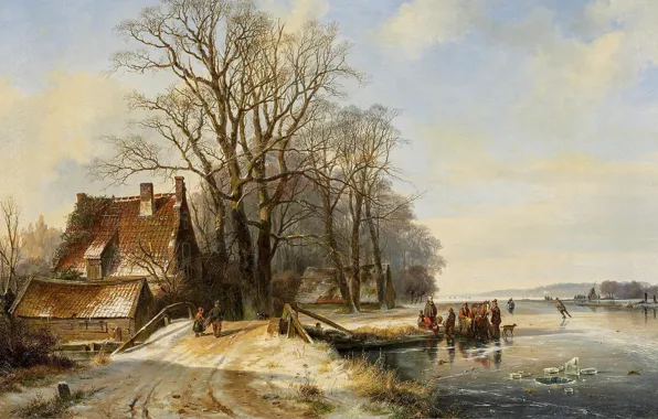 Картинка датский живописец, 1844, Danish painter, oil on canvas, Frans Arnold Breuhaus de Groot, Франс Арнольд …