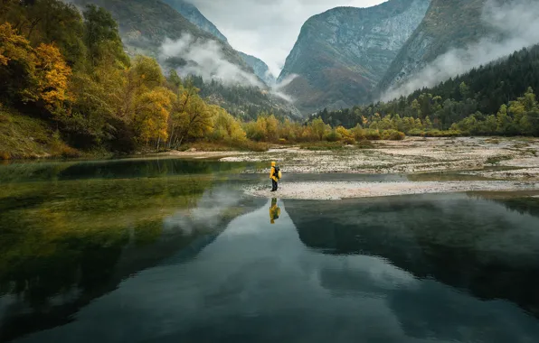 Лес, горы, человек, водоём, Life in Italy