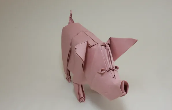 Картинка бумага, оригами, свинья