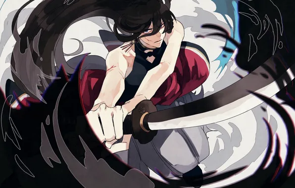 Меч, катана, самурай, парень, Touken Ranbu, Танец Мечей, Izumi no Kami Kanesada