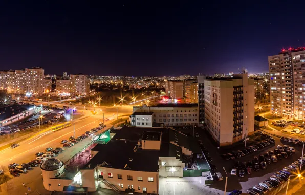 Город, ночной город, ночная улица, минск, ночной минск