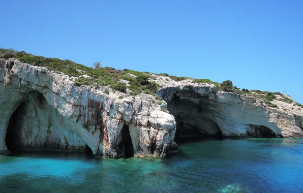 Море, вода, солнце, природа, скала, Греция, Закинф