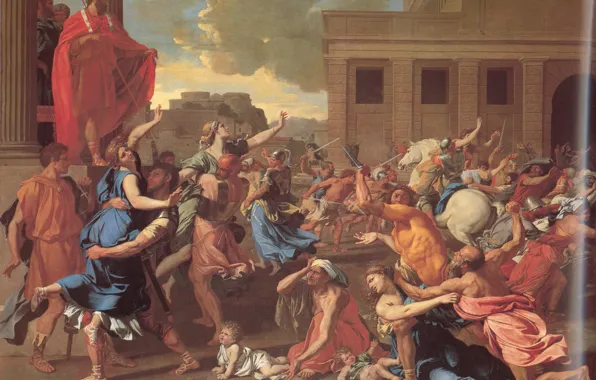 Картинка Похищение сабинянок, Nicolas Poussin, классицизм, Rape Of The Sabine Women